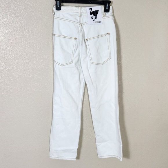 NWT Sandrine Rose X Free People White Straight Leg Jeans Size 24 - Picture 6 of 16